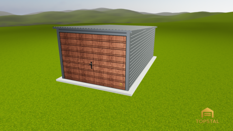 Garaż blaszany 3x5 Spad w tył w wersji PREMIUM