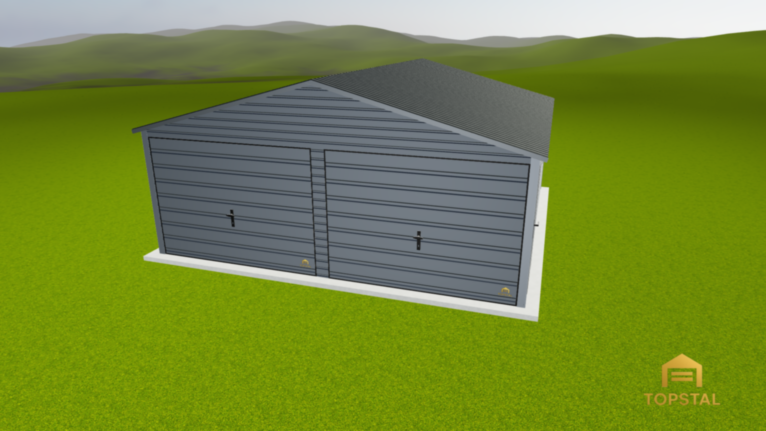 Garaż blaszany 6x6 Dwuspad GRAFIT PREMIUM