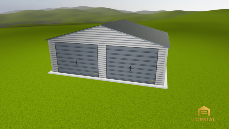 Garaż blaszany 7x5 DWUSPAD SREBRNY