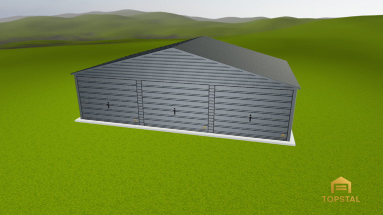 Garaż blaszany 9x5,5 dwuspadowy GRAFIT PREMIUM