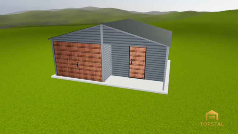 Garaż blaszany 6x5 DWUSPAD Z WNĘKĄ