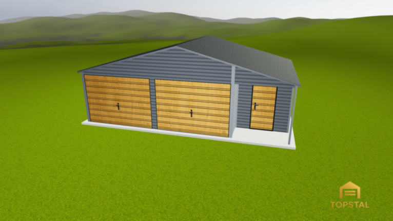 Garaż blaszany 8x5 dwuspadowy GRAFIT PREMIUM