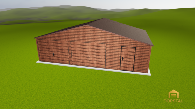 Garaż blaszany 9x6 dwuspad drewnopodobny