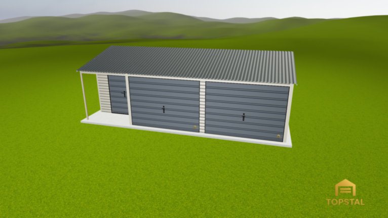 Garaż blaszany z WNĘKĄ 8x6 Premium 