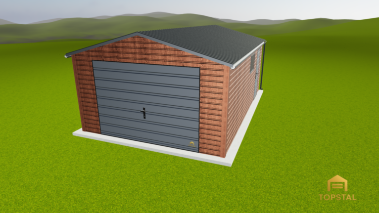 Garaż blaszany 4x6 dwuspad DREWNOPODOBNY