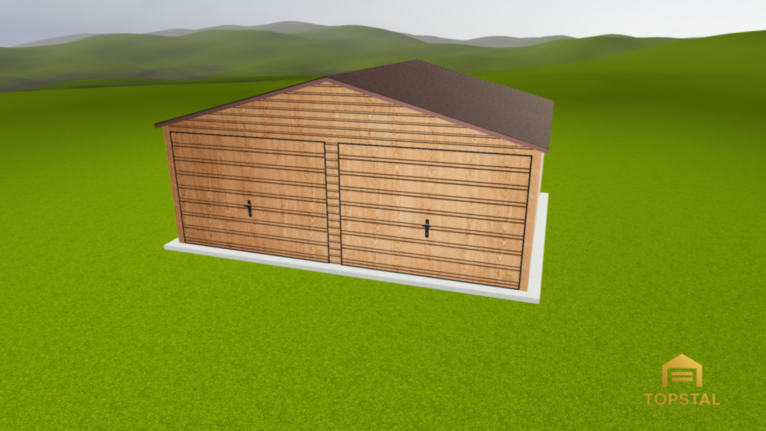 Garaż blaszany 6x5 dwuspadowy DREWNOPODOBNY ZŁOTY DĄB