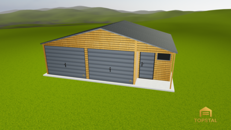 Garaż blaszany 8x6 DWUSPADOWY PREMIUM Z WNĘKĄ