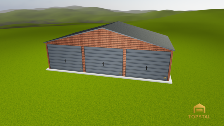 Garaż blaszany 9x5 DWUSPAD DREWNOPODOBNY