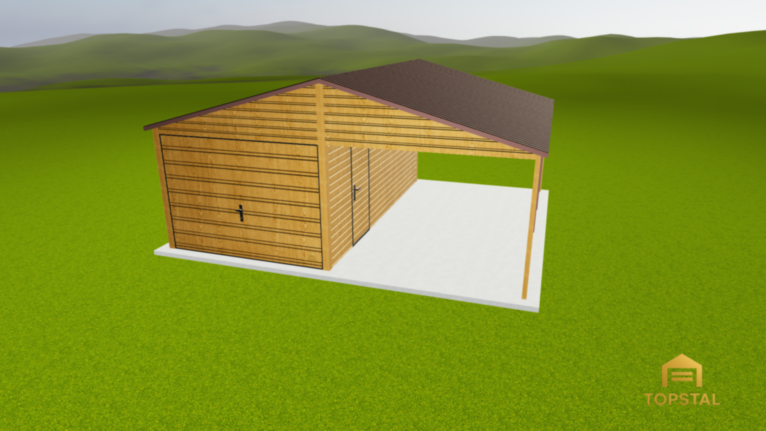 Garaż blaszany 3 x 5.5 + wiata