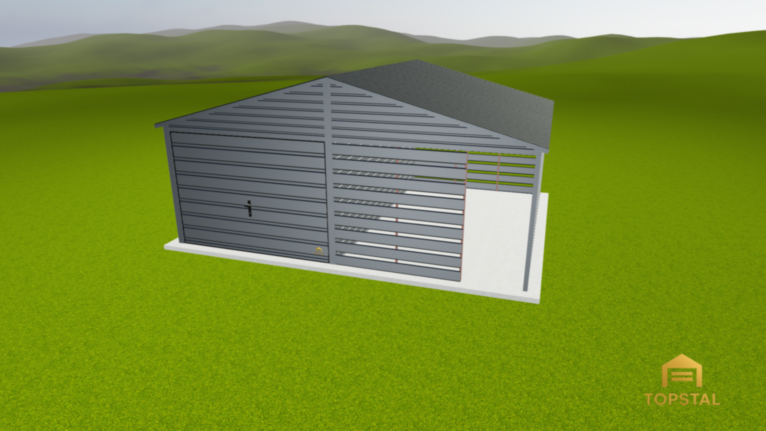 Garaż blaszany 6x5 dwuspadowy z wiata