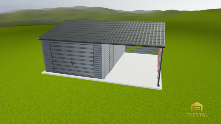 Garaż blaszany 7x6 PREMIUM GRAFIT